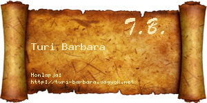 Turi Barbara névjegykártya
